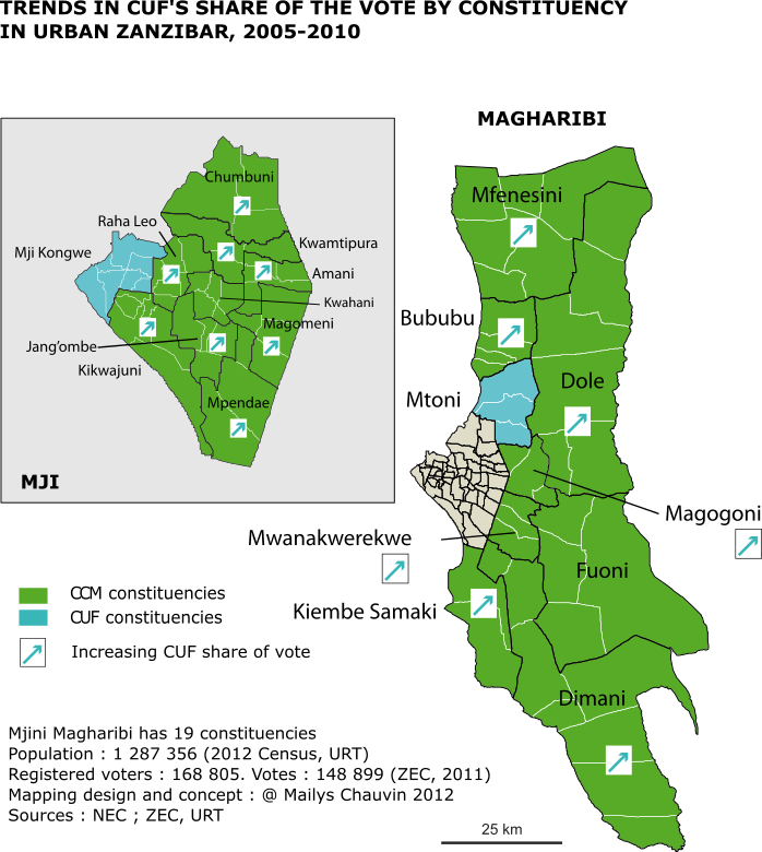 Zanzibar city constituency map 2005-2010