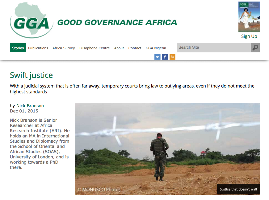 Nick Branson Mobile Courts DRC for Good Governance Africa