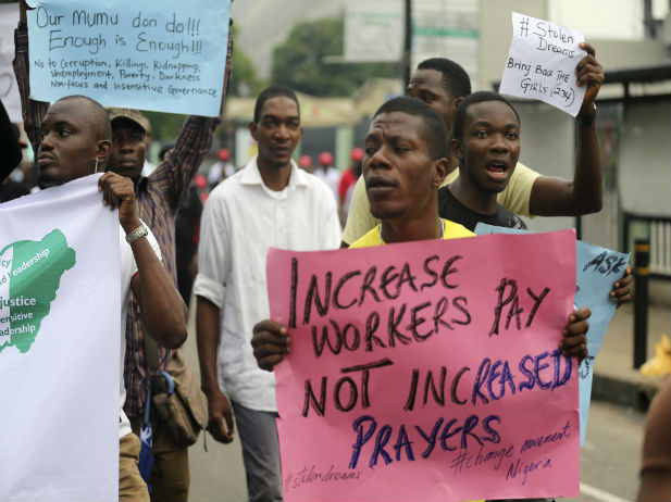 Image result for protest no job and hunger in nigeria