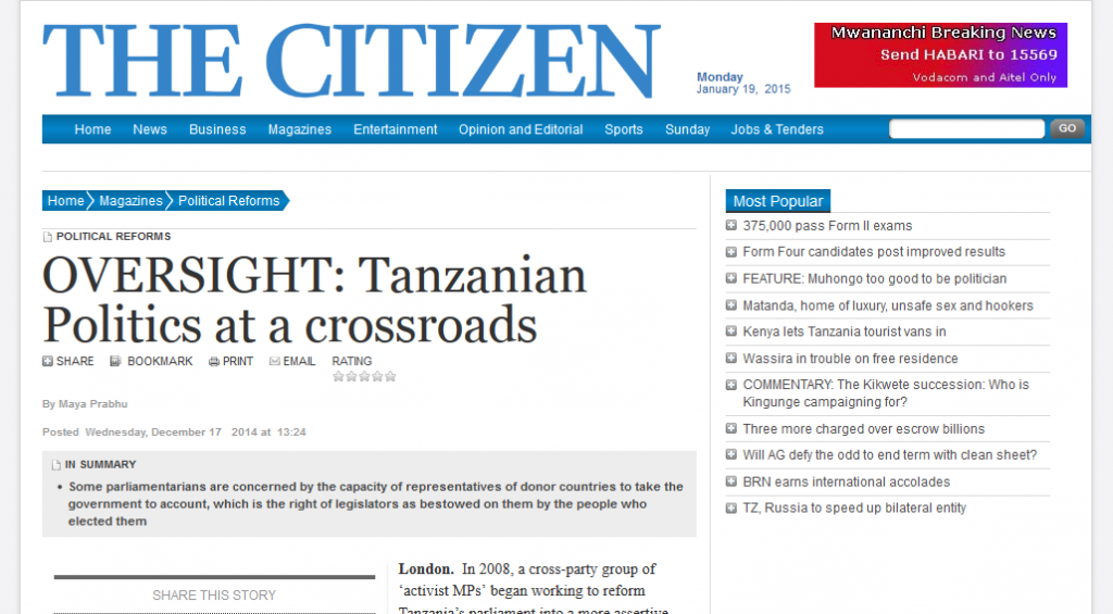 Africa Research Insitute (ARI) election resource featured in Geographical Magazine article