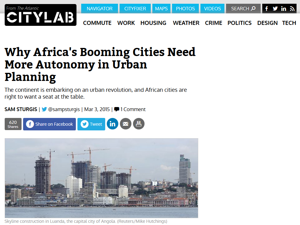 Why Africa's Booming Cities Need More Autonomy in Urban Planning City Lab Sam Sturgis